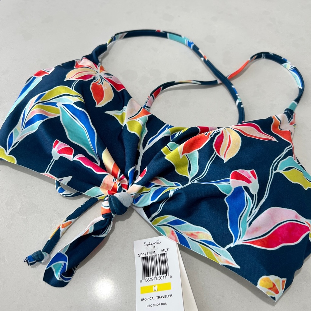 Spendid Tropical Traveler Crop Bra Swim Top